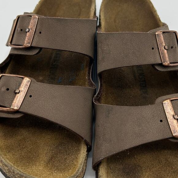 Birkenstock Arizona Sandals Size 34 EU (Kids/Small) Brown Leather Copper Buckles - Picture 13 of 16